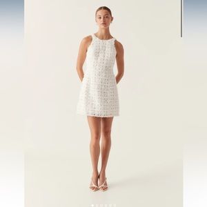 Aje Quintette textured mini dress in white. AU Size 8 US Size 4. NWT